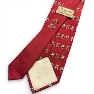 Tommy Bahama Off Island 100% Silk Beach Chairs Red Tie